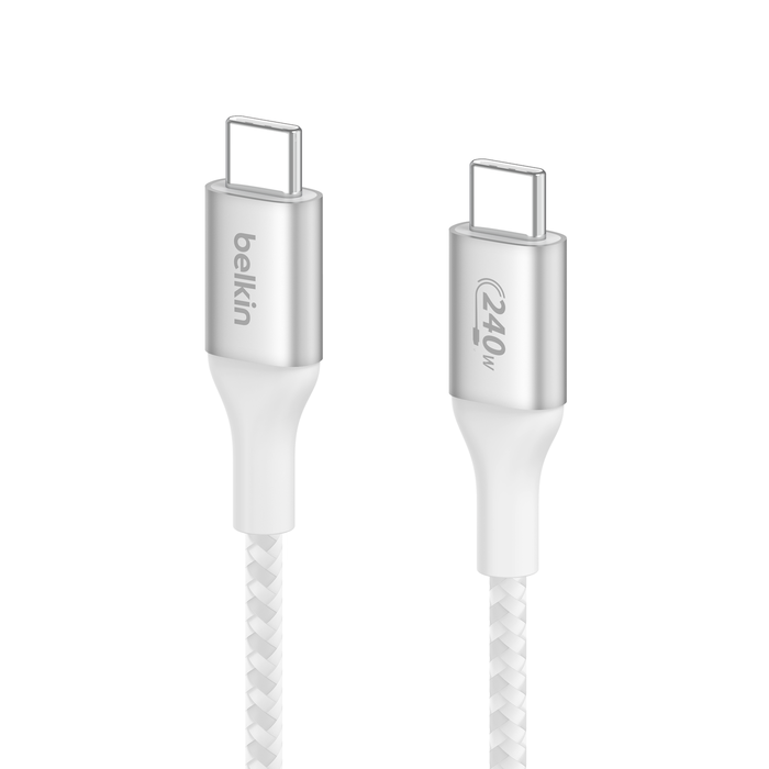 USB-C® 至 USB-C 充電線 240W, 白色的, hi-res