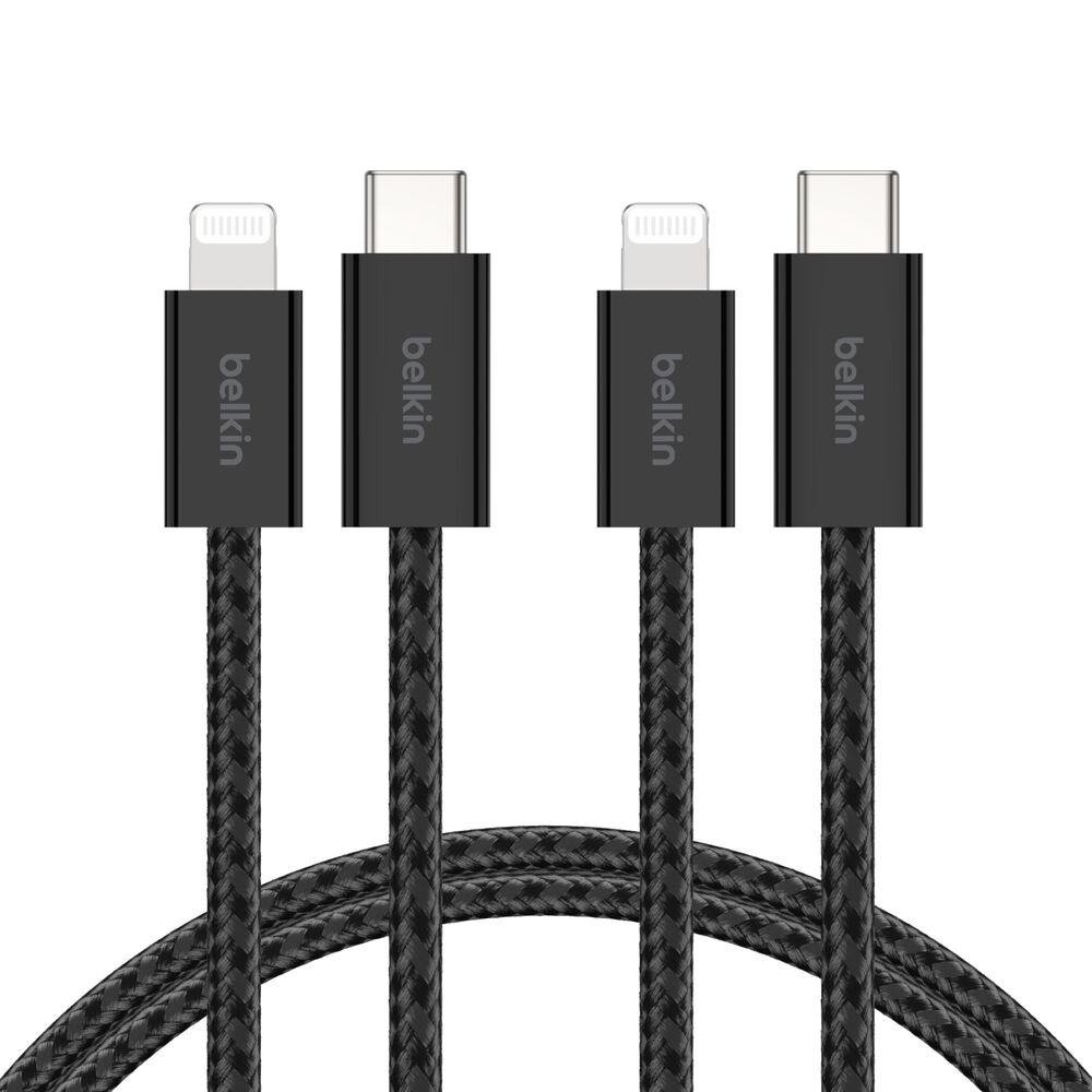 USB-C-Kabel mit Lightning Connector, 2er-Pack, Schwarz, hi-res