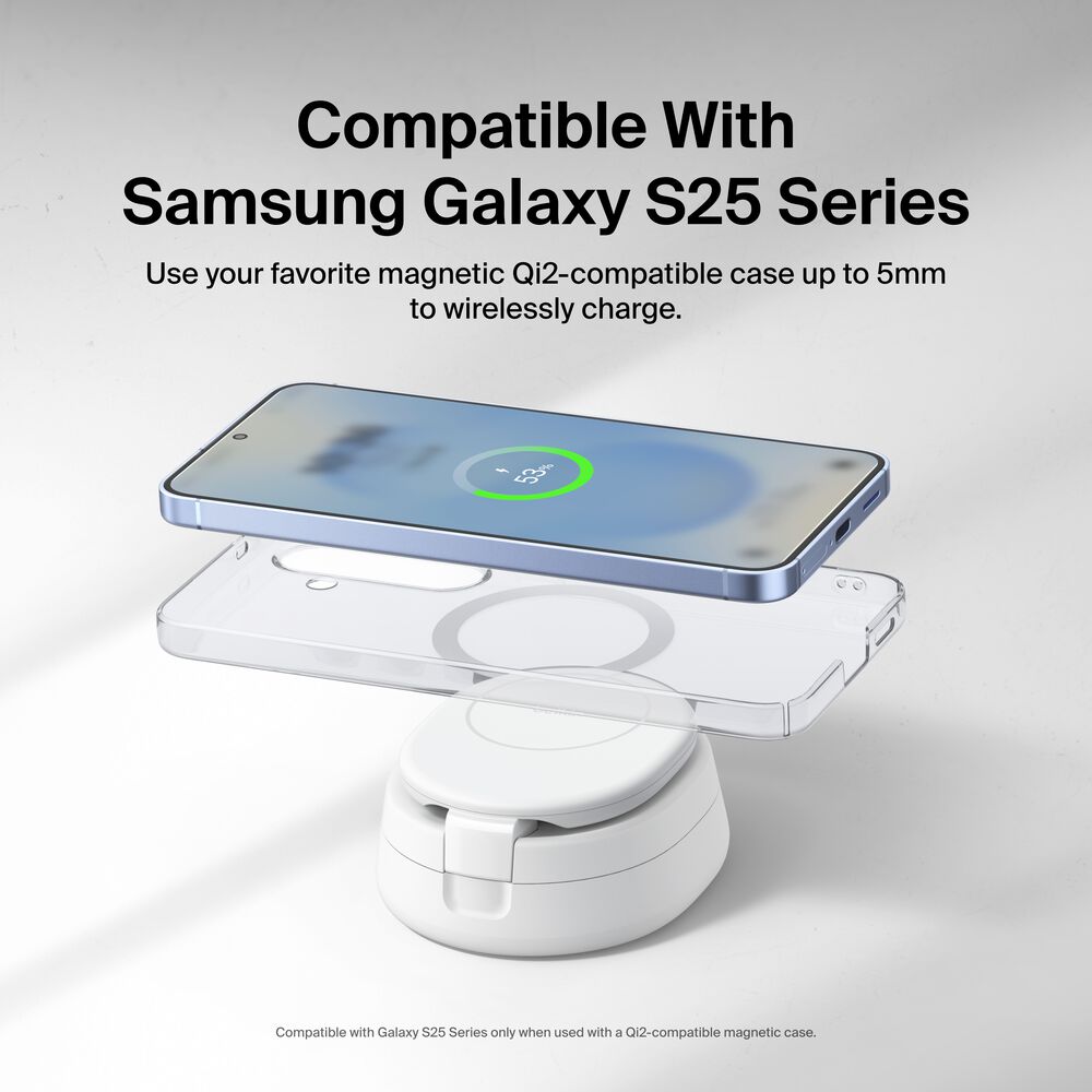 2-in-1 Convertible Magnetic Charging Stand with Qi2 15W, White, hi-res