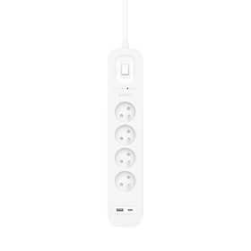 Multiprise parafoudre avec ports USB-C et USB-A (4 prises,1 port USB-C et 1 port USB-A), , hi-res