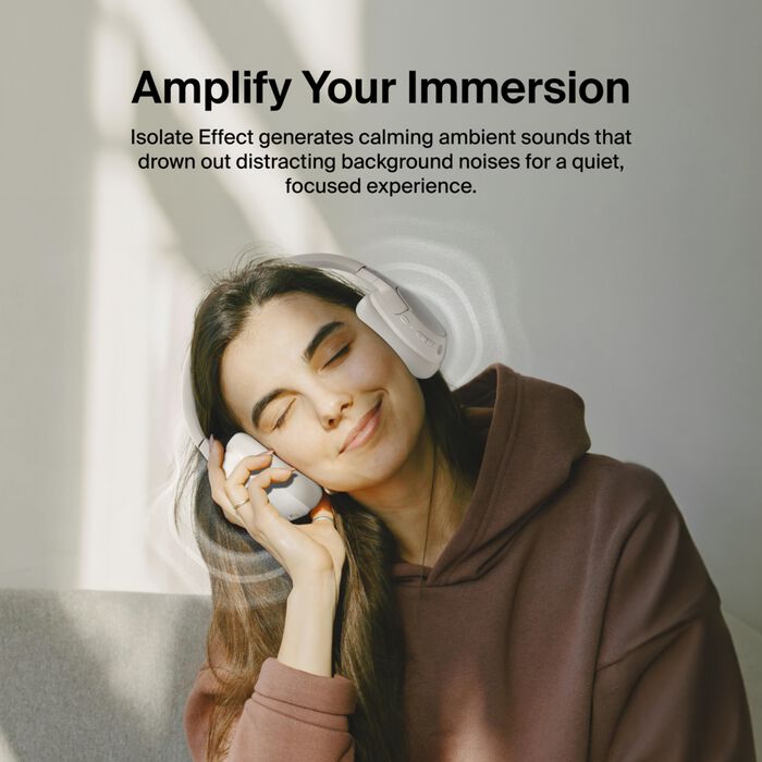 Noise Cancelling Over-Ear Headphones, Sand, hi-res