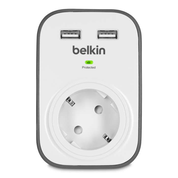 nietig Kolonisten Guinness Belkin BSV103 SurgeCube-spanningsbeveiliger met 1 stopcontact en 2  USB-laadpoorten (2,4 A gedeeld) | Belkin: NL
