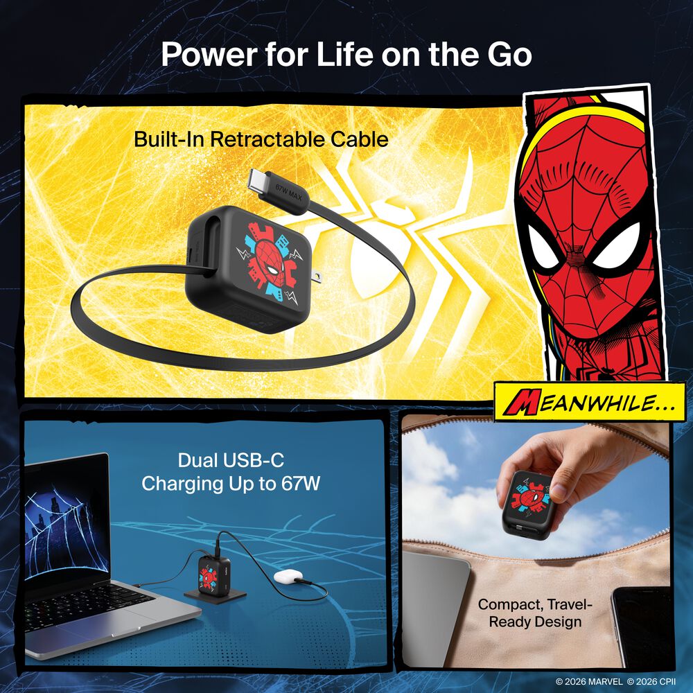 Retractable GaN Wall Charger 67W, , hi-res