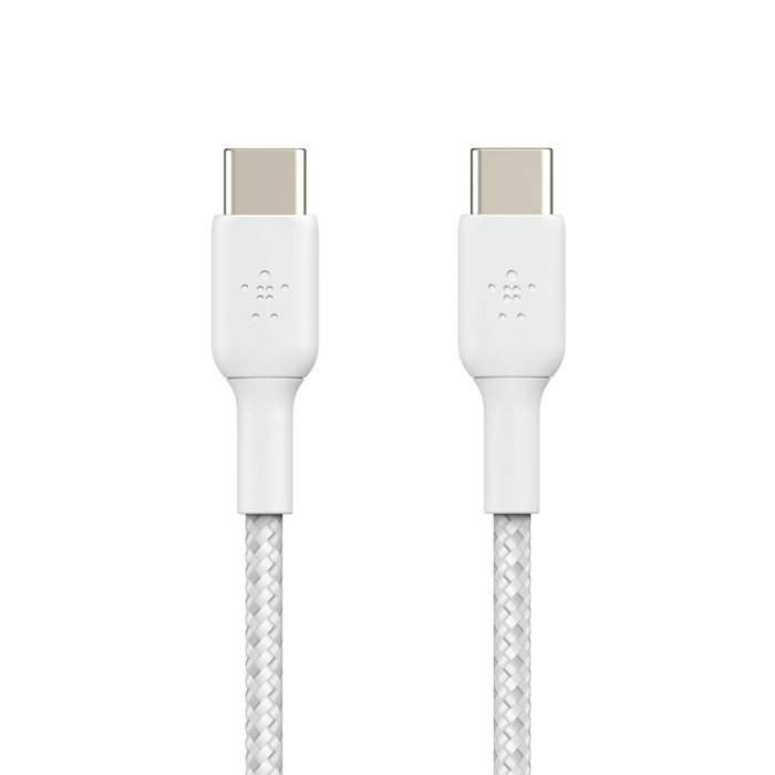 gevlochten USB-C/USB-C-kabel (1 m, wit), Wit, hi-res