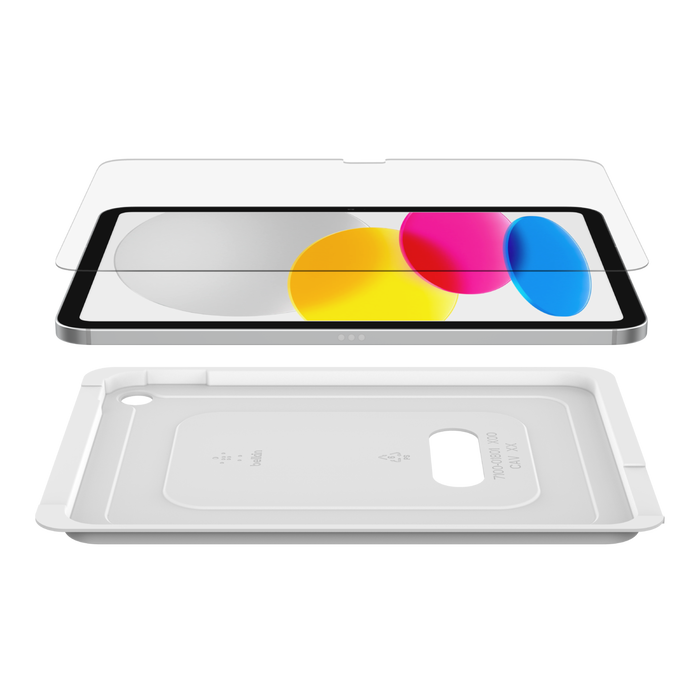 Belkin Paquete de 2 protectores de pantalla para iPhone 13 Mini, vidrio  templado, fácil aplicación sin burbujas con calcomanías guía incluidas