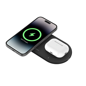 Tappetino di ricarica wireless 2 in 1 con tecnologia magnetica Qi2 (15 W)