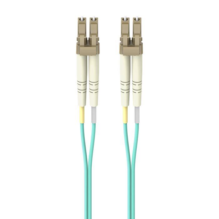 Lc Upc Fiber Cable OM4 Multimode Duplex Fiber Patch Cable - LC/UPC To LC/UPC, Aqua, Lengths 0.5-20m Multimode 50/125 Cable - Foto 3