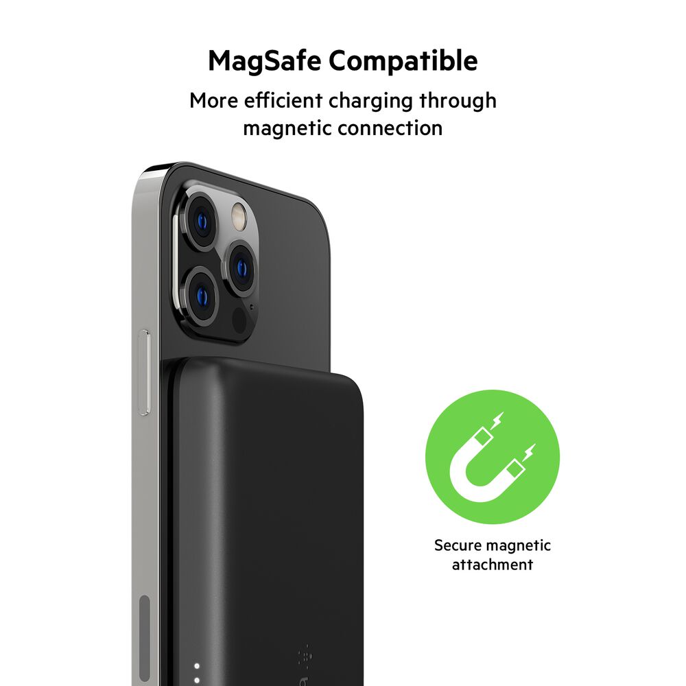 Magnetic Wireless Power Bank 2.5K, Black, hi-res