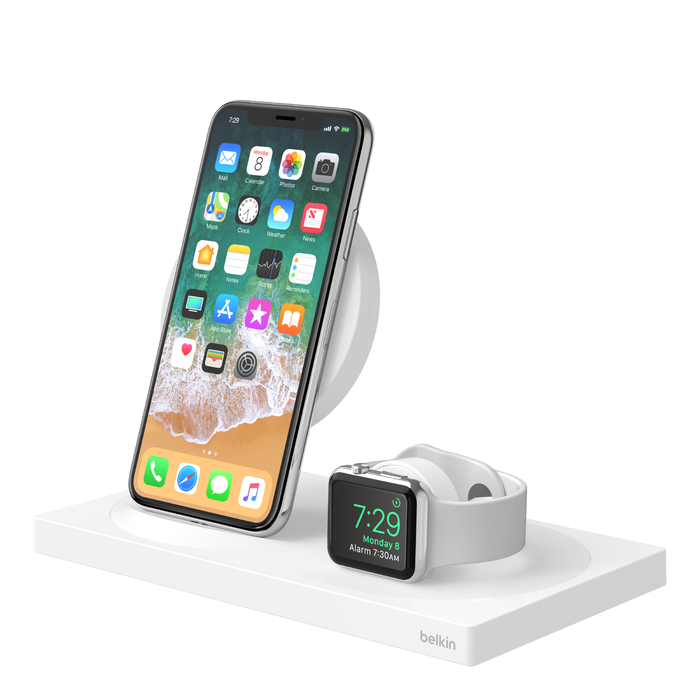 Wireless Charging Dock: Wireless Charging Pad + Apple Watch Dock (Certified Refurbished), Blanc, hi-res