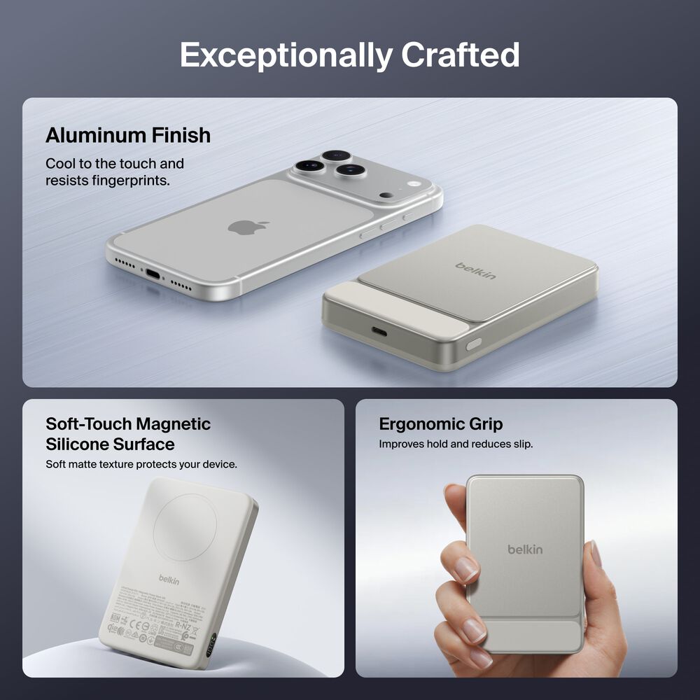 Slim Magnetic Power Bank 10K, Sand, hi-res