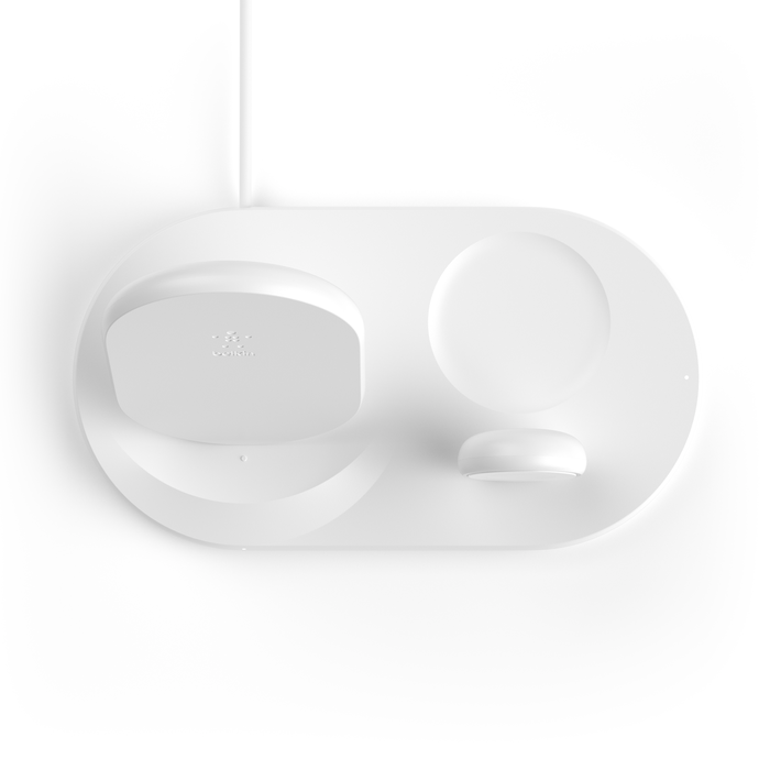 Cargador inalámbrico 3 en 1 para dispositivos de Apple, Blanco, hi-res
