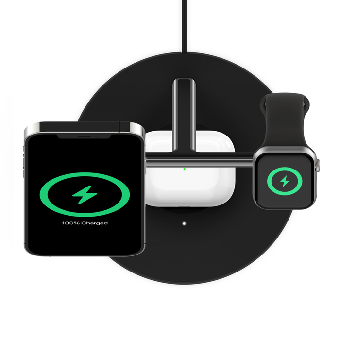 Station de charge sans fil 3-en-1 BOOST↑CHARGE™ PRO de Belkin avec MagSafe  - Noir - Apple (FR)