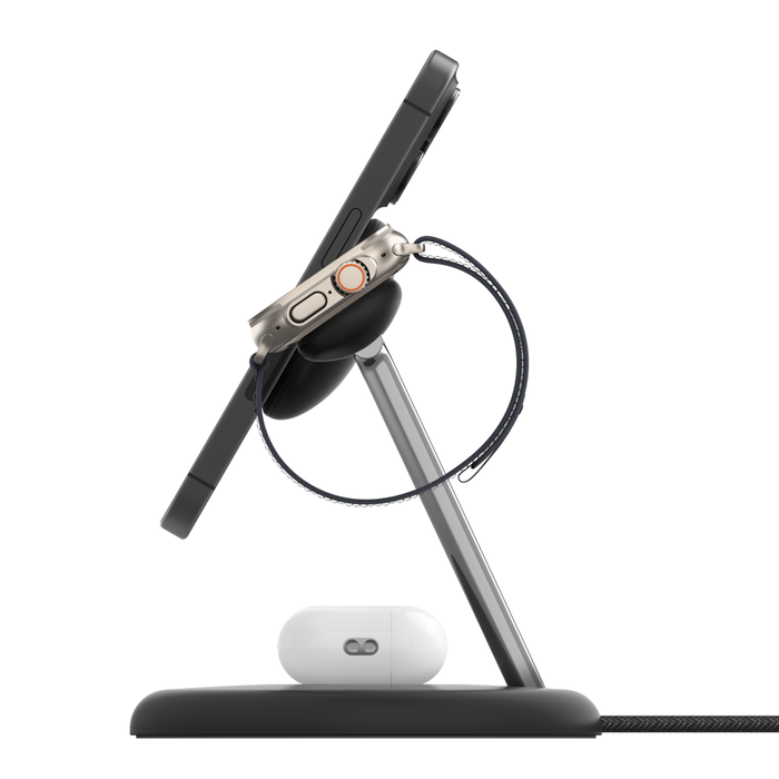 3-in-1 Magnetic Wireless Charging Stand with Qi2 15W, MagSafe-compatible |  Belkin US