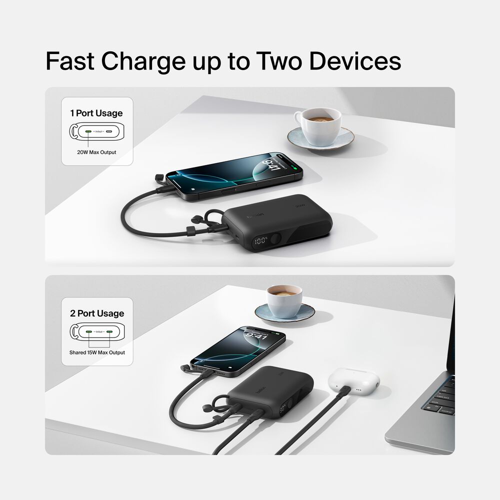 Power Bank 10K with Display, Black, hi-res