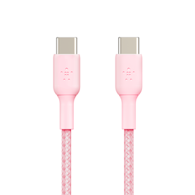 Braided USB-C to USB-C Cable, Pink, hi-res