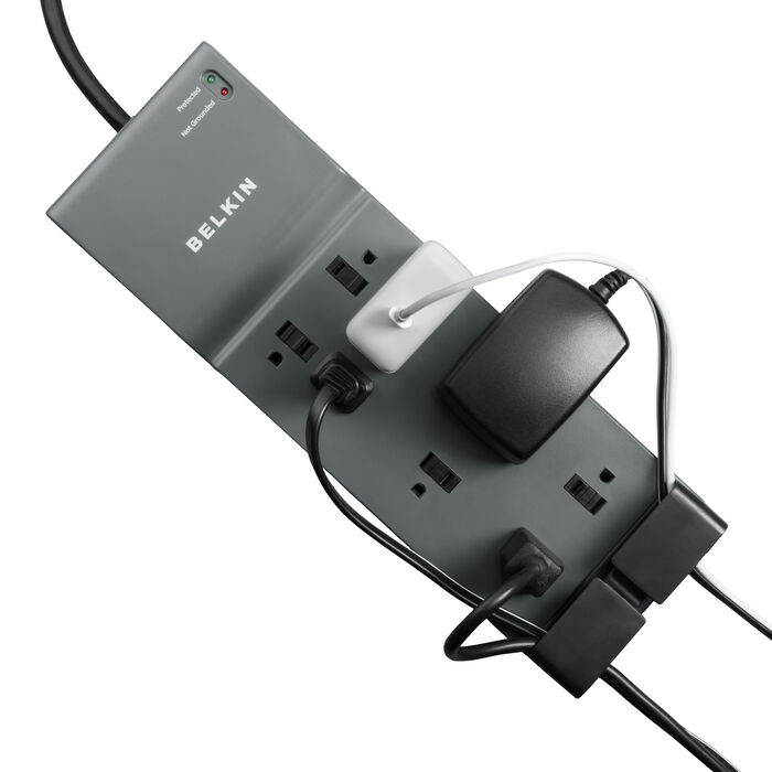 8 Outlet Home/Office Surge Protector with telephone protection, , hi-res