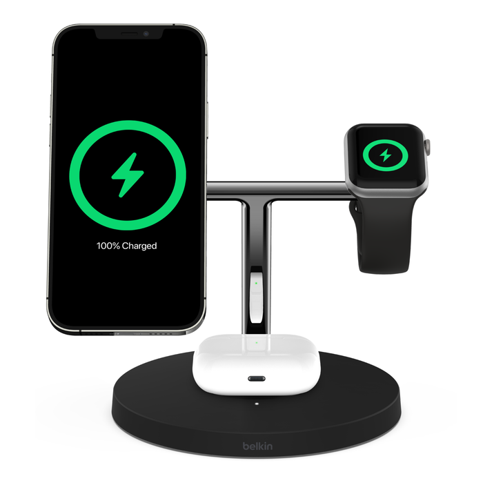 Station de recharge sans fil Apple 3 en 1, Chargeur MagSafe pour Apple  iPhone, Apple Watch et AirPods