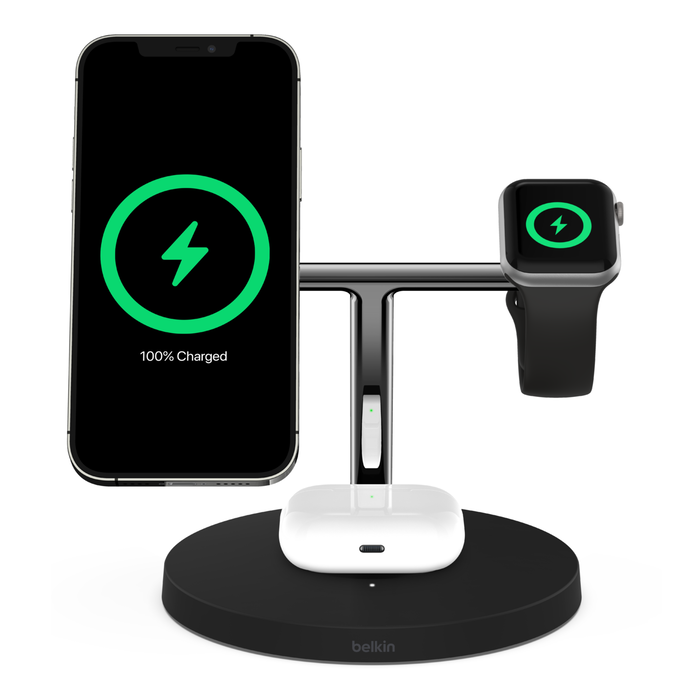 Belkin in スタンド MagSafe充電器 最大15W高速充電 ワイヤレス充電器 