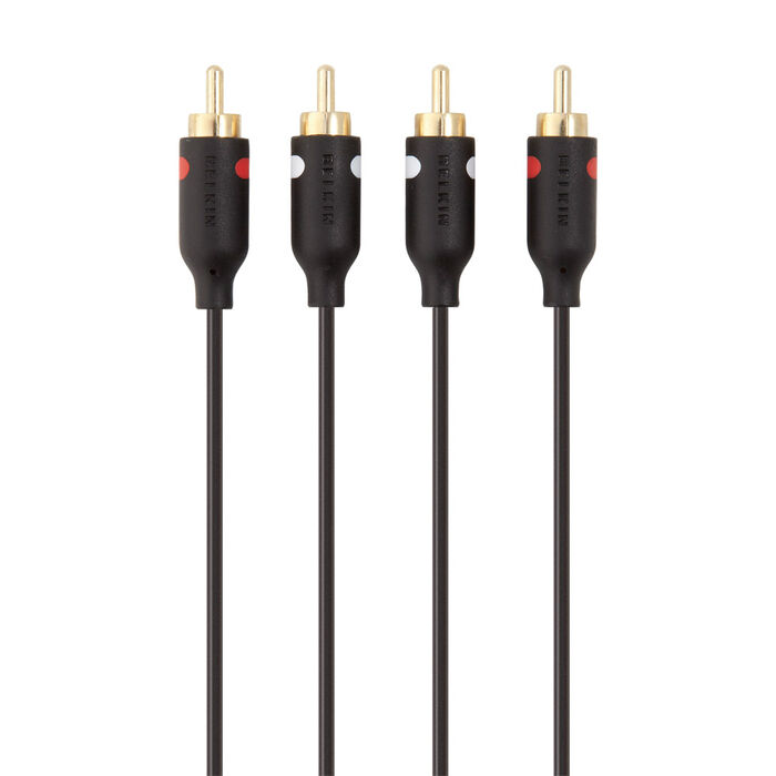 Gold-Plated RCA Audio Cable, Noir, hi-res