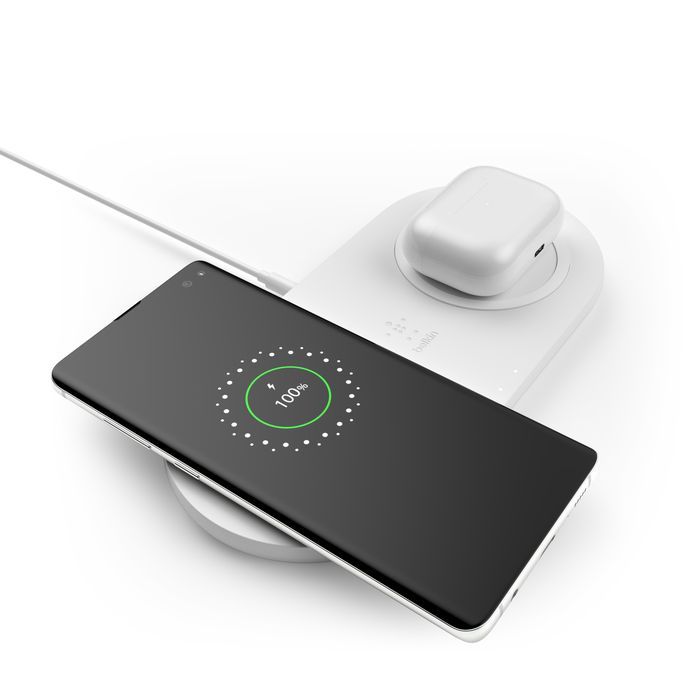 Dual Wireless Charging Pads, White, hi-res
