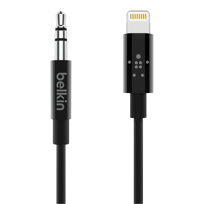 3.5 mm Audio Cable With Lightning Connector, Black, hi-res