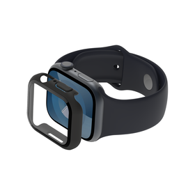 TemperedCurve 2 合 1 Apple Watch Series 9/8/7/6/5/4/SE屏幕保护膜配备保护壳, 黑色, hi-res