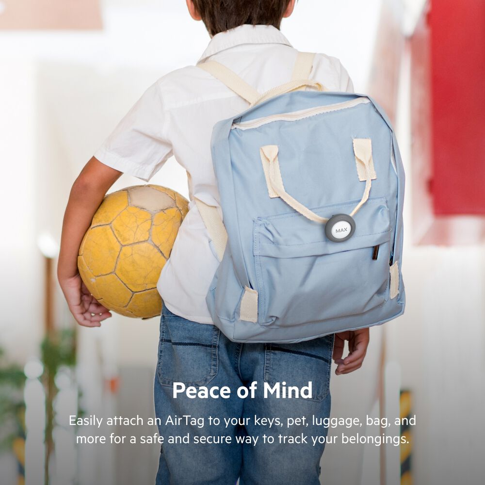 Secure Holder with Clip for AirTag, Dark Gray, hi-res