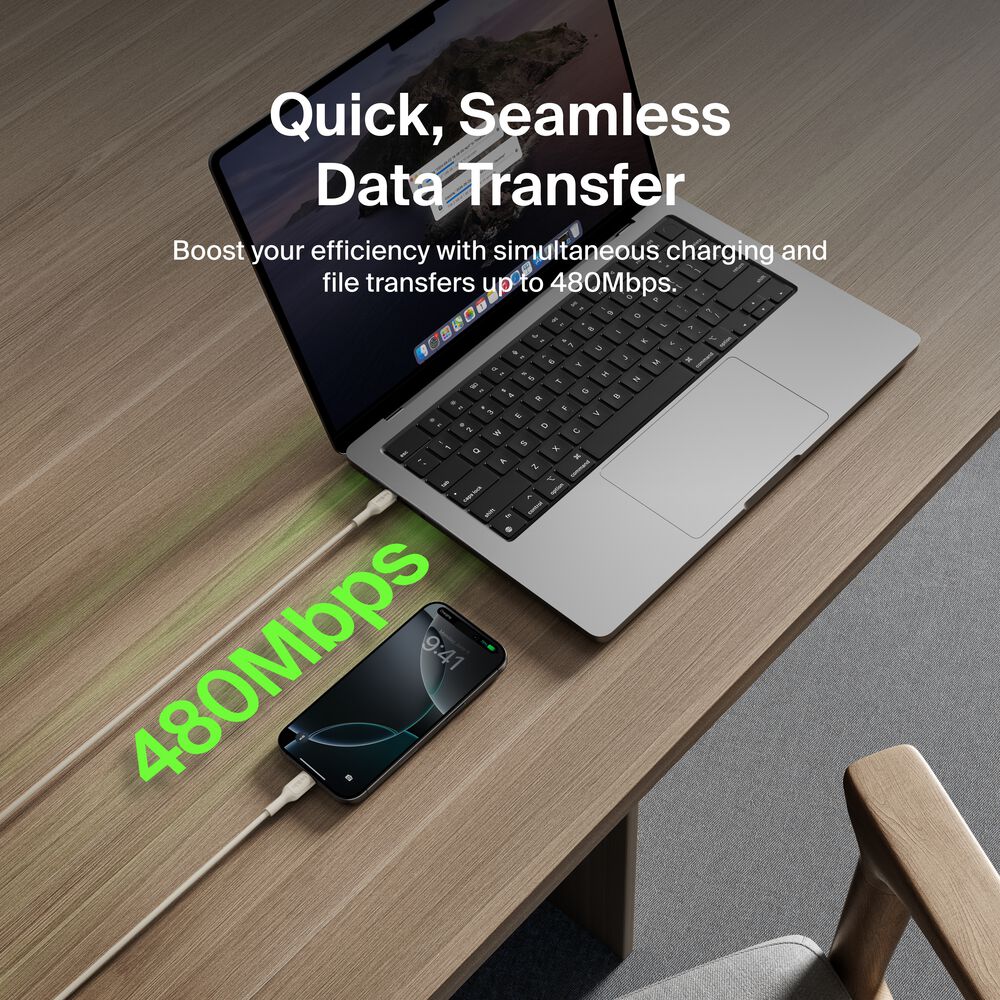 USB-C to USB-C Cable 60W, 6.6ft/2m, Sand, Sand, hi-res