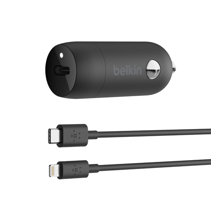 18W USB-C PD車載充電器 + USB-C to ライトニングケーブル, Black, hi-res
