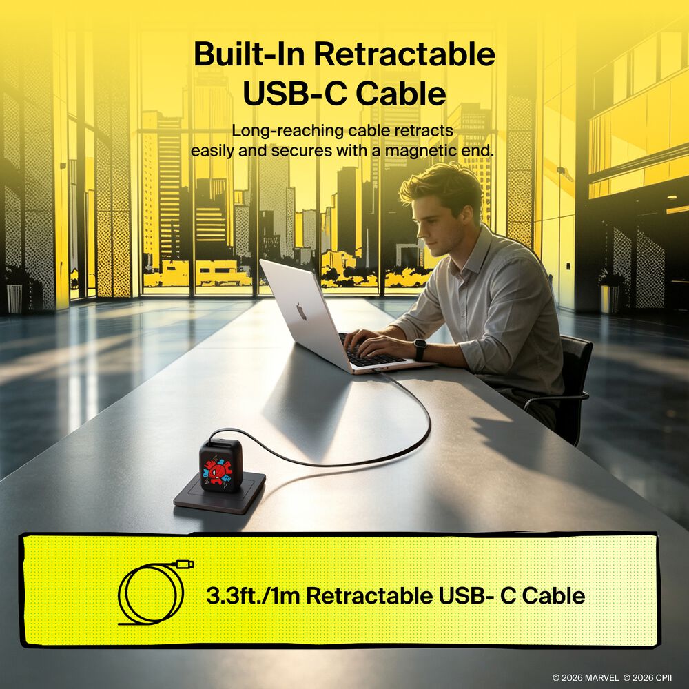 Retractable GaN Wall Charger 67W, , hi-res