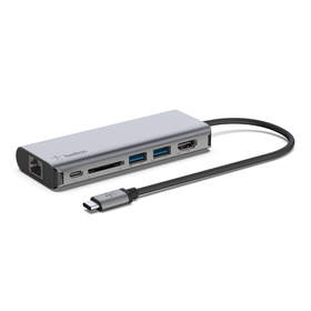 USB-C 6-in-1 Multiport Adapter, Gris, hi-res