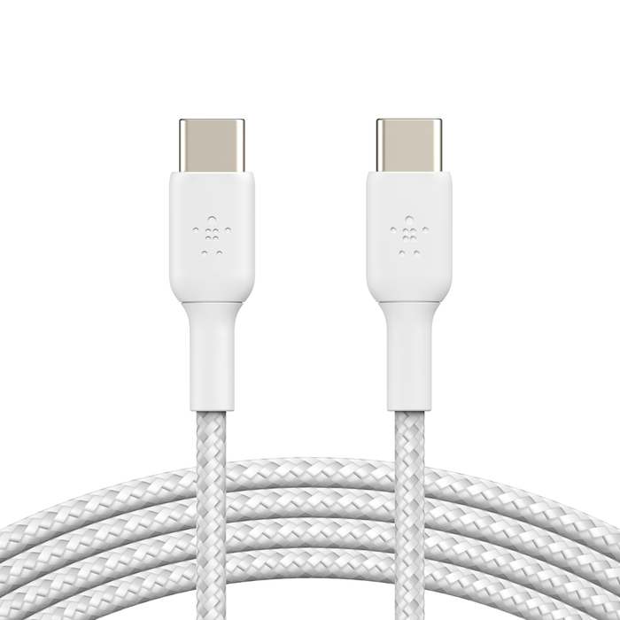 Braided USB-C to USB-C Cable (1m / 3.3ft, White), White, hi-res