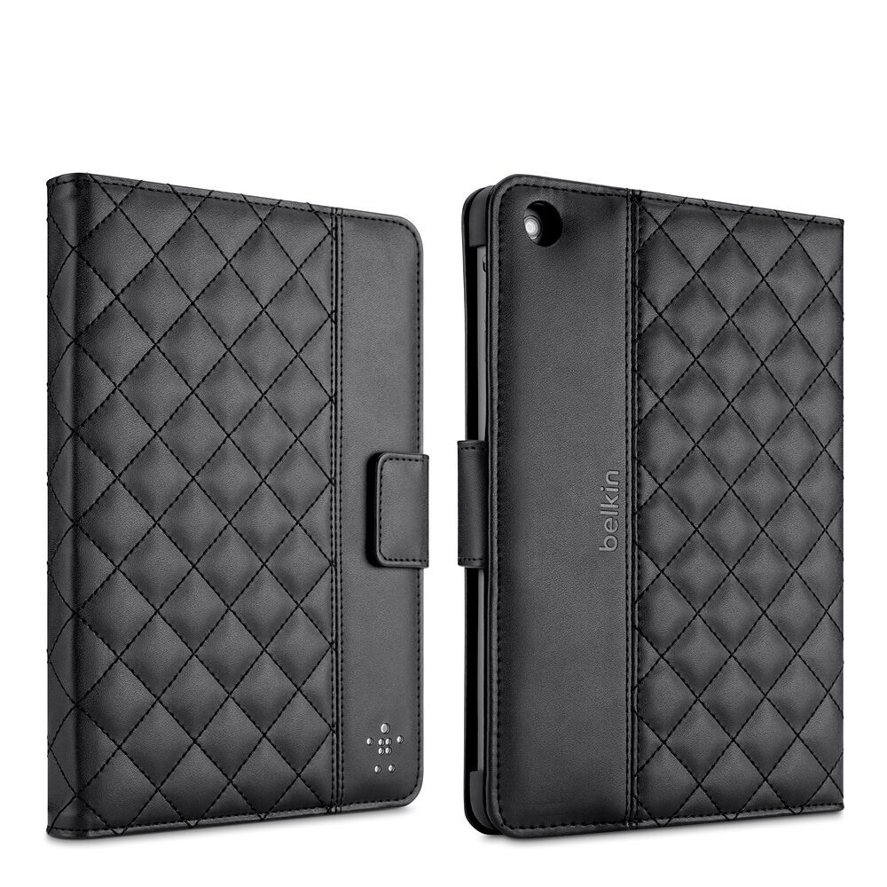 Quilted Cover with Stand for iPad mini and iPad mini with Retina display, Black, hi-res