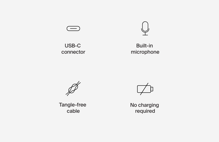 سماعات أذن سلكية SoundForm مع موصل USB-C