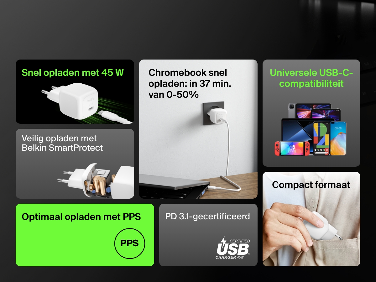 Explosieweergave van de Belkin opberghoes voor de Nintendo Switch 2 met insteekvakjes voor gamecards, een gaasvak voor accessoires en een duurzame rits.