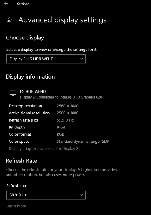 Change resolution on Windows