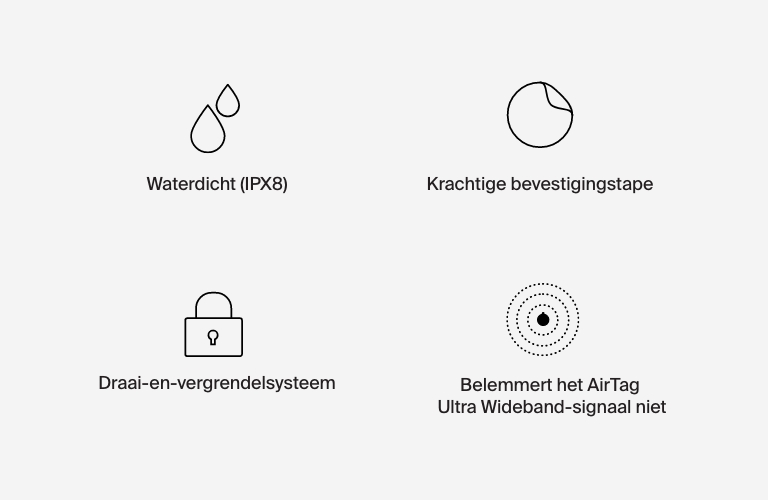Waterdichte beschermende AirTag-houder met bevestigingstape