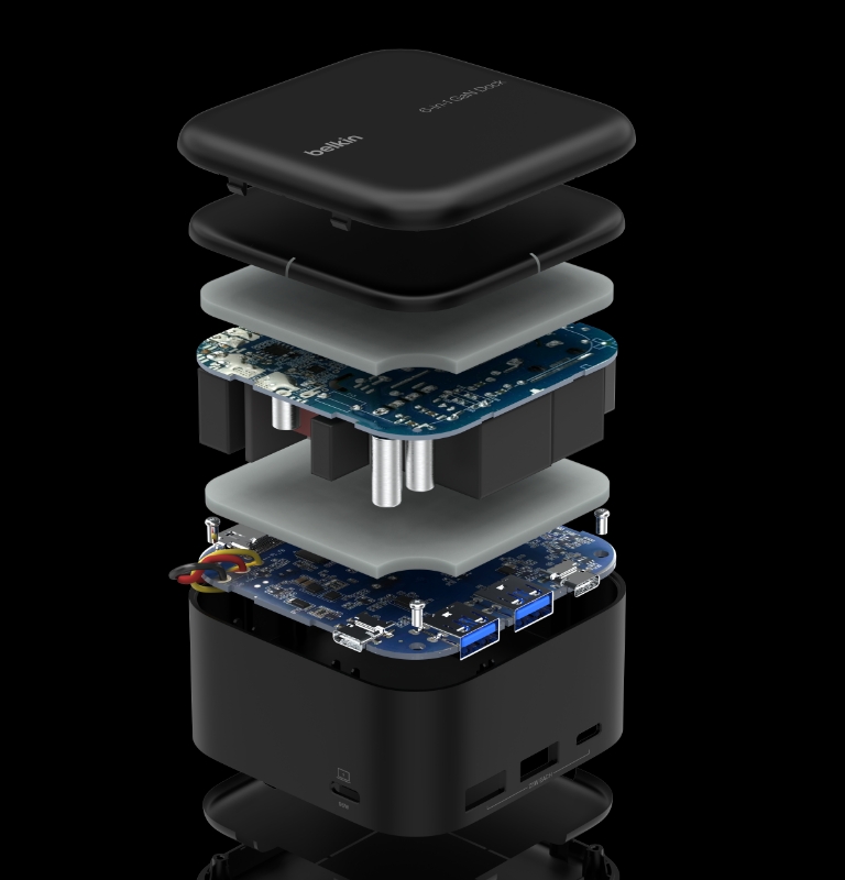 Belkin Connect USB-C 6'sı 1 arada Core GaN Dock 130W, 96W PD'li Çok Portlu Yerleştirme İstasyonu, USB-C, USB-A, Gigabit Ethernet ve HDMI 4K Bağlantı Noktaları Oyun, MacBook Pro, PC Dizüstü Bilgisayarlar ve Chromebook için