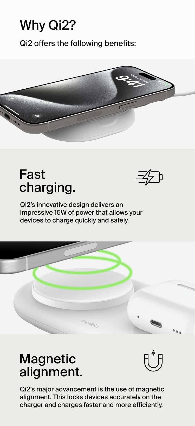 Belkin is showing off MagSafe-like magnetic Qi2 wireless chargers