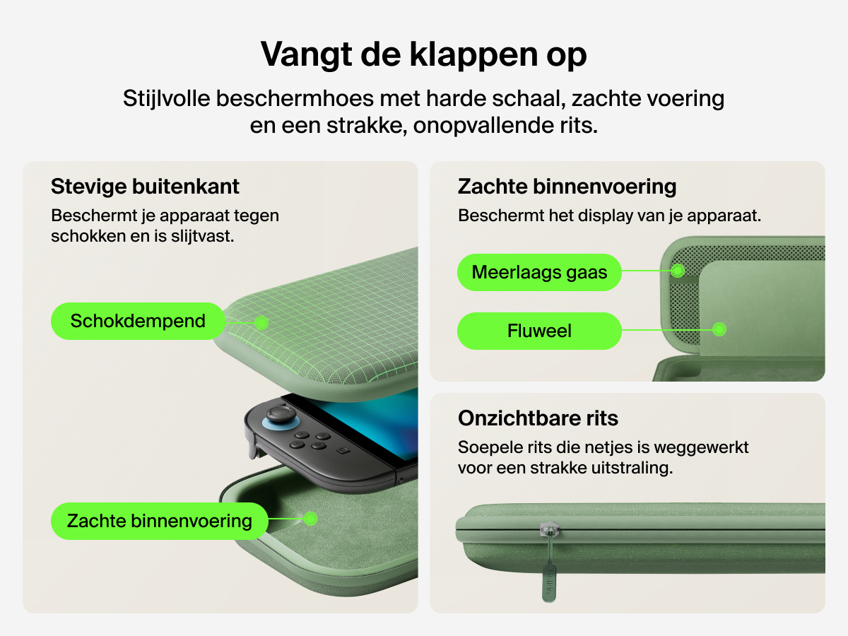 Belkin Gaming Travel Case for Nintendo Switch 2 features a tough outer shell, soft velvet and mesh interior, and stealth zippers for durable, protective, and stylish portability.