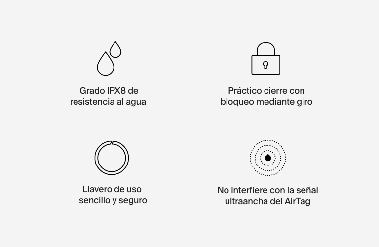 Funda Secure Holder impermeable con llavero para AirTag
