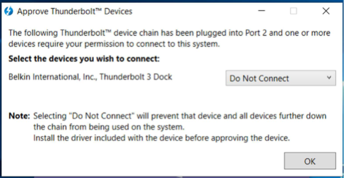 approve thunderbolt devices to connect
