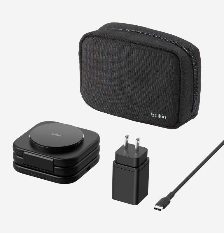 3-in-1 Magnetic Charging Travel Pad with Qi2 15W, MagSafe