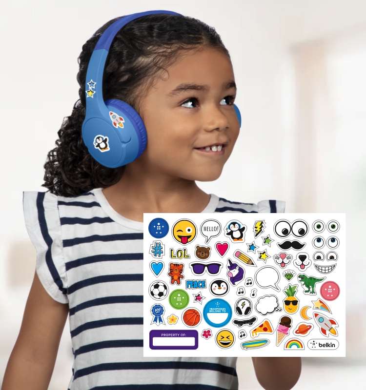Belkin SOUNDFORM Mini Wireless On-Ear Headphones for Kids, White