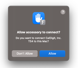 允許配件連接至 Mac