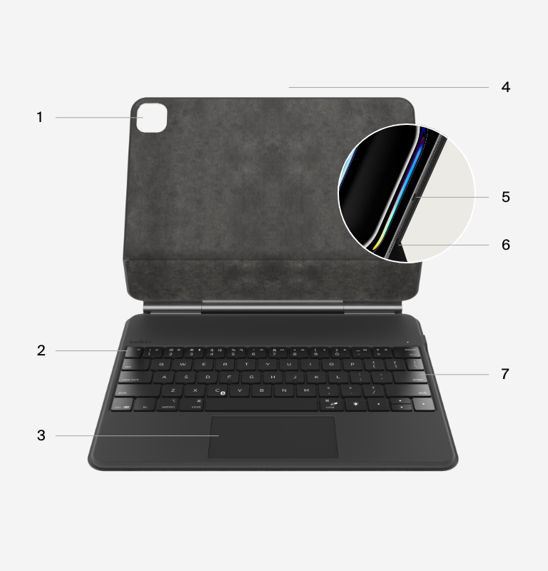 Pro Keyboard Case with Magnetic Stand, Bluetooth Keyboard Pro Keyboard Case with Magnetic Stand, Bluetooth Keyboard