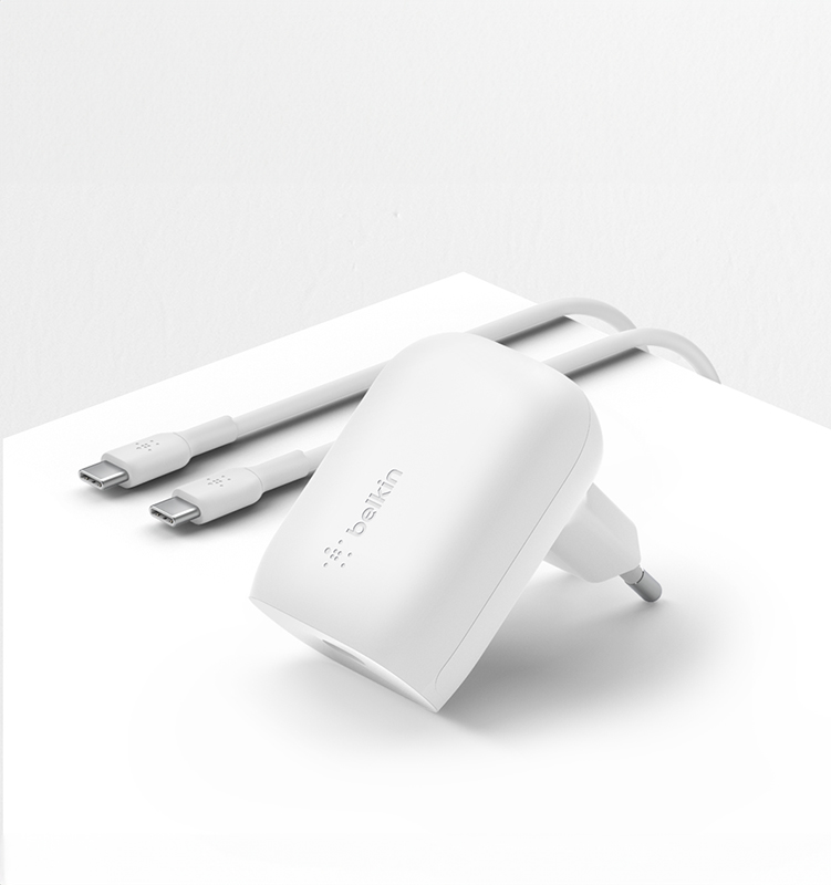 Chargeur secteur USB-C PD (20 W) avec PPS et câble USB-C vers USB-C
