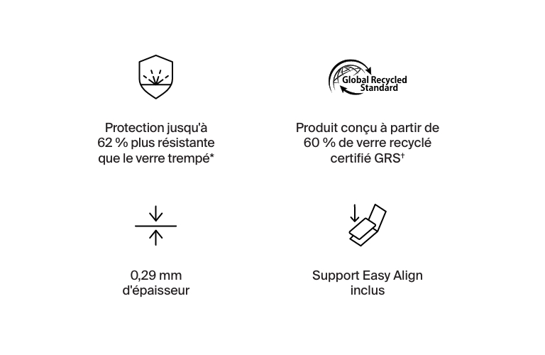 Protection d'&eacute;cran antimicrobienne ScreenForce&nbsp;InvisiGlass