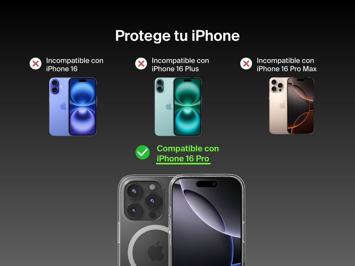 A compatibility guide for the SheerForce&trade; Magnetic iPhone Case. The image highlights that the case is compatible with iPhone 16 (marked with a green check), but not compatible with the iPhone 16 Plus, iPhone 16 Pro, or iPhone 16 Pro Max (each marked with a red X). Different iPhone models are displayed to visually indicate compatibility limitations.