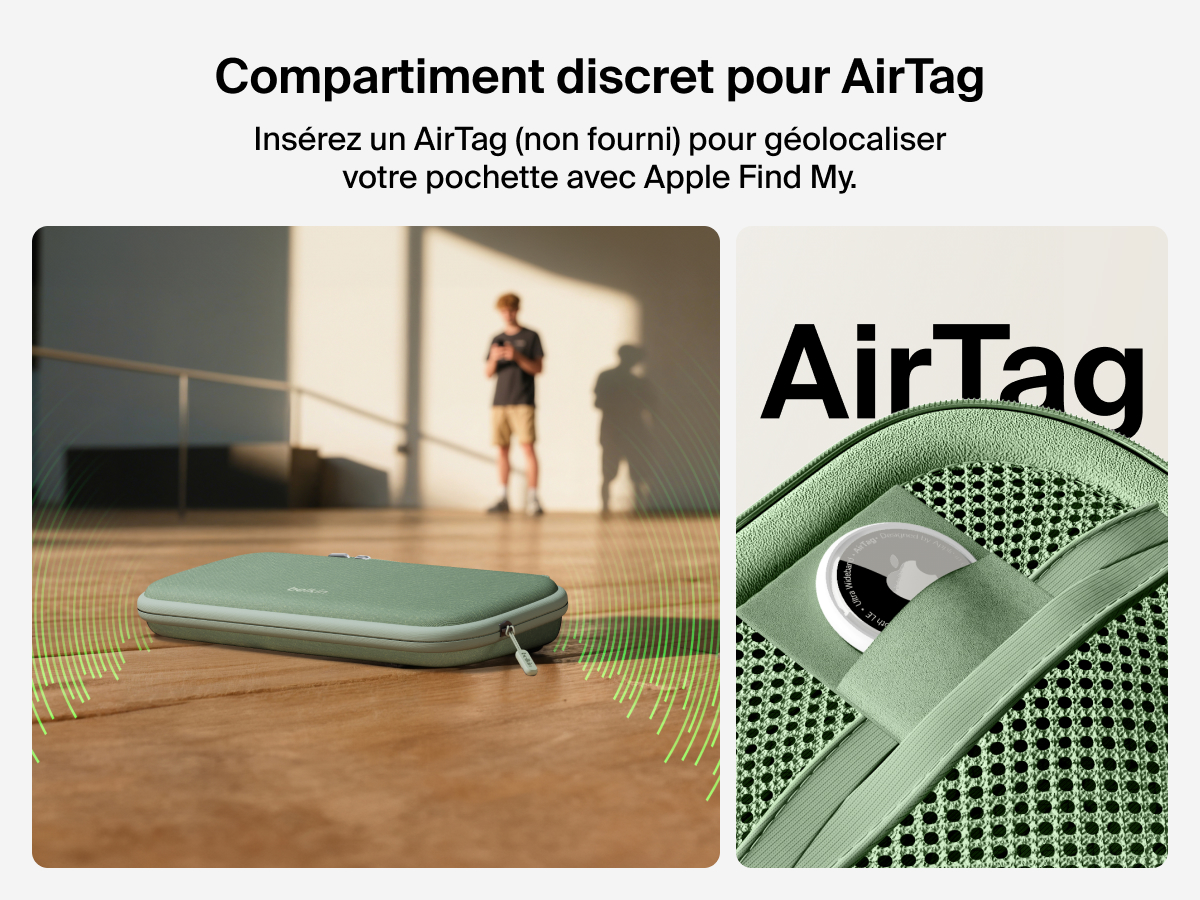 Image d'un socle de recharge 3-en-1 aimant&eacute; et compacte Belkin BoostCharge rechargeant des AirPods sans fil et qui met en avant sa compatibilit&eacute; avec tous les mod&egrave;les des AirPods et AirPods&nbsp;Pro.
